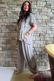 Lalli Damask Asymmetric Panel Top Mocha